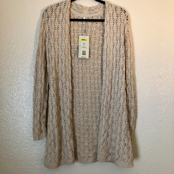 NEW Leo & Nicole Womens Tan Long Knitted Cardigan - Picture 2 of 7